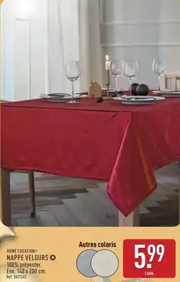 ALDI HOME CREATION NAPPE VELOURS offre