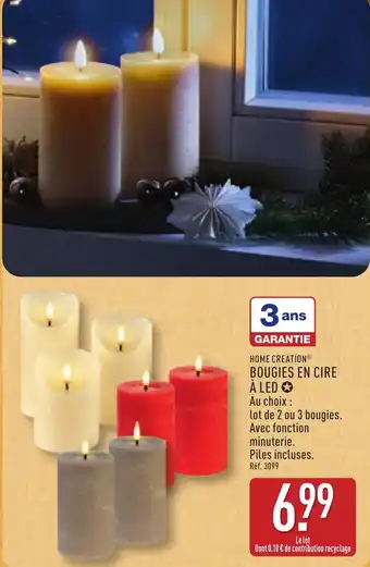 ALDI Home creation bougies en cire à led offre