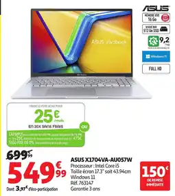 Auchan Asus x1704va-au057w offre