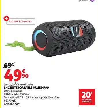 Auchan Enceinte portable muse m790 offre