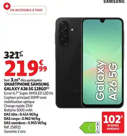 Auchan Smartphone samsung galaxy a26 5g 128go(¹) offre