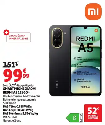 Auchan Smartphone xiaomi redmi a5 128go offre