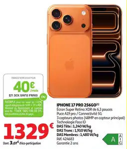 Auchan Iphone 17 pro 256go offre