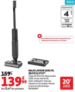 Auchan Balai laveur sans fil qilive q.5715 offre