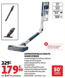 Auchan Aspirateur balai sans fil shark iz380eu offre