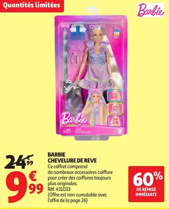 Auchan Barbie chevelure de reve offre