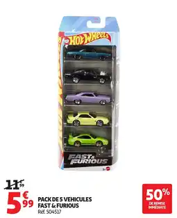 Auchan Pack de 5 vehicules fast & furious offre