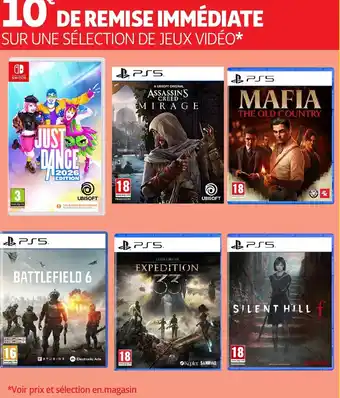 Auchan SUR UNE SÉLECTION DE JEUX VIDÉO offre
