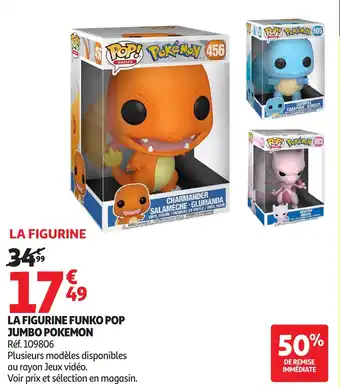 Auchan La figurine funko pop jumbo pokemon offre