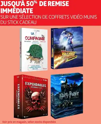 Auchan SUR UNE SÉLECTION DE COFFRETS VIDÉO MUNIS DU STICK CADEAU offre