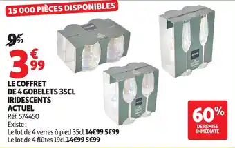 Auchan Le coffret de 4 gobelets iridescents actuel offre