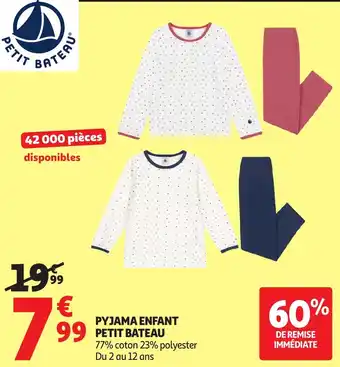 Auchan Pyjama enfant petit bateau offre