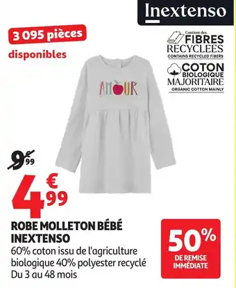 Auchan Robe molleton bébé inextenso offre