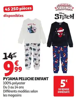 Auchan Pyjama peluche enfant offre