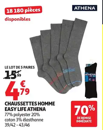 Auchan Chaussettes homme easy life athena offre