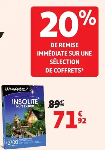 Auchan Insolite nuit en duo offre