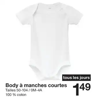 Zeeman Body à manches courtes offre