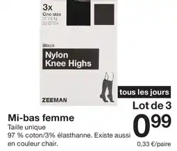 Zeeman Mi-bas femme offre