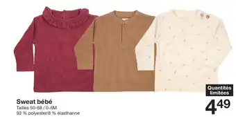 Zeeman Sweat bébé offre