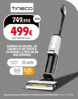 Darty Aspirateur balai tinesco s7 steam plus tinp0032eun offre