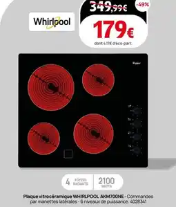 Darty Plaque vitrocéramique whirlpool akm700ne offre