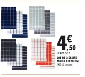 E.Leclerc Lot de Essuie-Mains 45x70cm offre