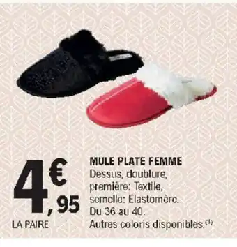 E.Leclerc Mule Plate Femme offre
