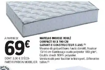 E.Leclerc Matelas Mousse Roulé offre