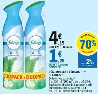 E.Leclerc Désodorisant Aérosol offre