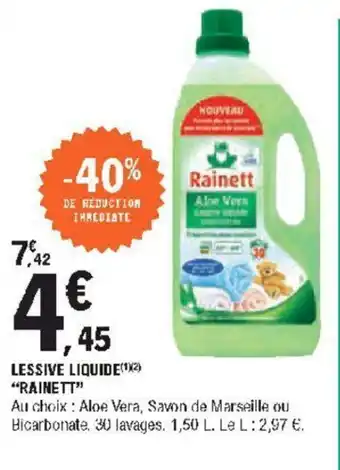 E.Leclerc Lessive Liquide Rainett offre