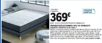 E.Leclerc Ensemble Matelas/Sommier 140x190cm Majesty offre