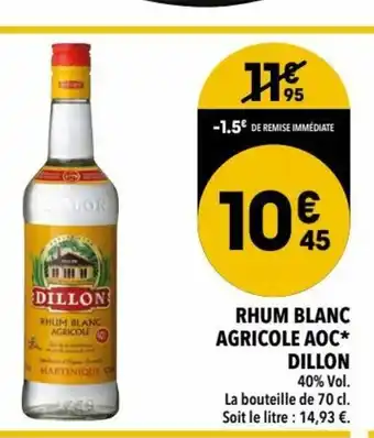 Supeco Rhum Blanc Agricole AOC offre