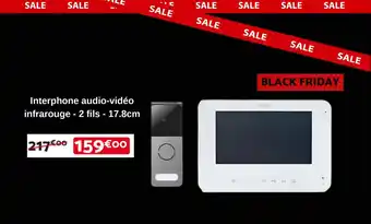 Bricomarché Interphone audio-vidéo infrarouge - 2 fils - 17.8cm offre