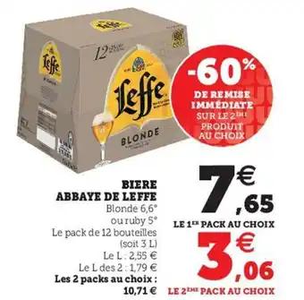 U Express Biere abbaye de leffe offre