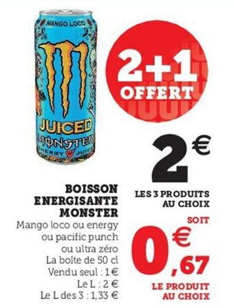 U Express Boisson energisante monster offre