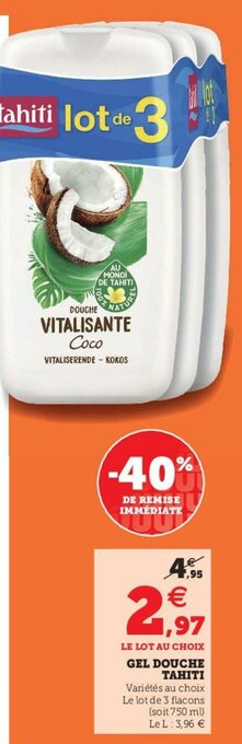 U Express Gel douche tahiti offre
