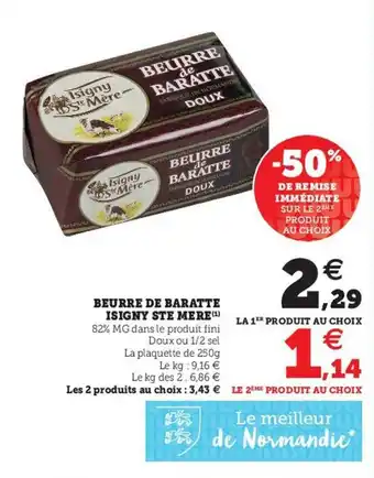 U Express Beurre de baratte isigny ste mere offre
