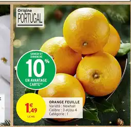 Intermarché Hyper Orange feuille offre