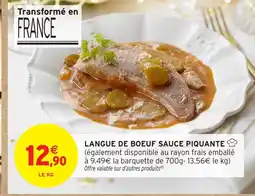 Intermarché Hyper Langue de boeuf sauce piquante offre