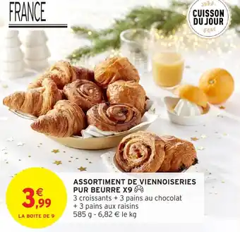 Intermarché Hyper Assortiment de viennoiseries pur beurre x9 offre