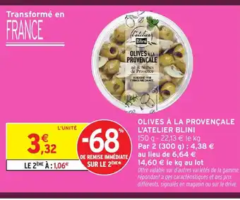 Intermarché Hyper L'ATELIER BLINI Olives à la provençale offre