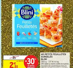 Intermarché Hyper BLINI 40 petits feuilletés surgelés offre