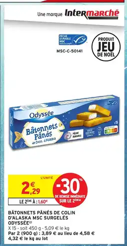 Intermarché Hyper ODYSSÉE Bâtonnets pânés de colin d'alaska msc surgelés offre