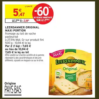 Intermarché Hyper LEERDAMMER Original maxi portion offre