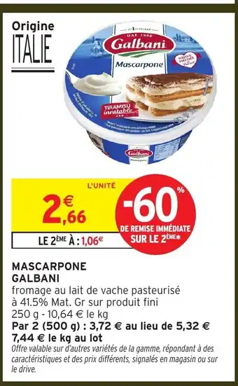 Intermarché Hyper GALBANI Mascarpone offre