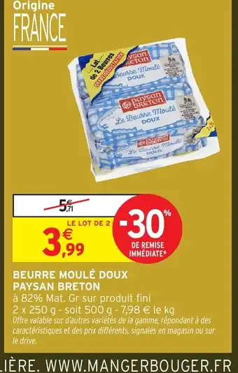 Intermarché Hyper PAYSAN BRETON Beurre moulé doux offre