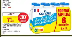 Intermarché Hyper CANDIA Le lait sans lactose à 1% de mg stérilisé uht offre