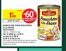 Intermarché Hyper PETITJEAN Garniture pour bouchées à la reine offre