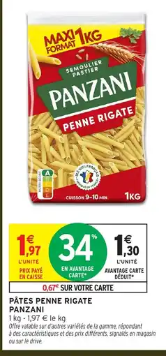 Intermarché Hyper PANZANI Pâtes penne rigate offre
