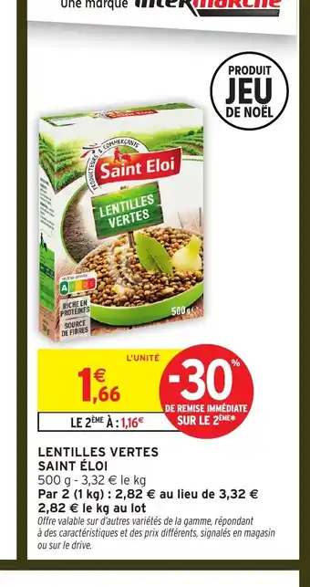 Intermarché Hyper SAINT ÉLOI Lentilles vertes offre